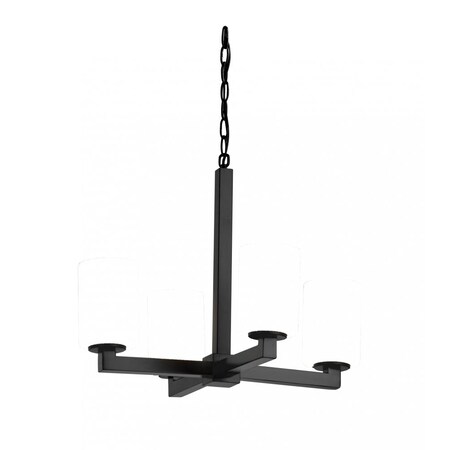 Justice Design FSN-8829-15-OPAL-MBLK Justice Design Group - Fusion Collection - FSN-8829 - Modular Chandelier - Square with Flat Rim Modular FamilyCollection